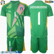 Maglie da calcio Italia Gianluigi Donnarumma #1 Portiere Seconda Maglia Bambino Europei 2024 Manica Corta (+ Pantaloni corti)